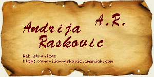 Andrija Rašković vizit kartica
